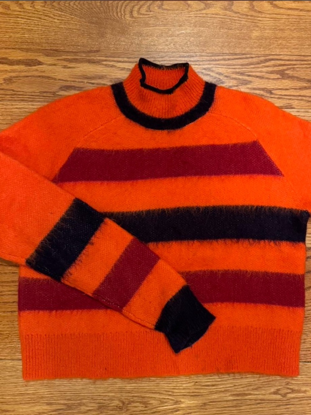 Proenza Schouler Orange Striped Turtleneck Sweater - Picture 2 of 4